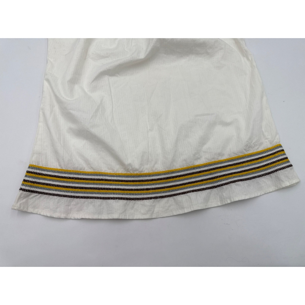 Pepe Jeans Womens Tank Top Alie White Embroidered Size XL Shoulder Ties Read - Picture 4 of 11